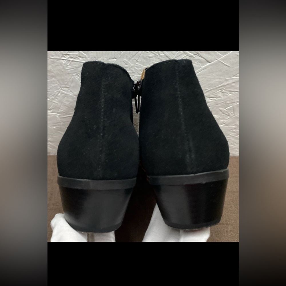 G.H. Bass Nina Women's Booties Leopard Print Calf Hair Black Suede Zip Size 6M - Picture 9 of 14